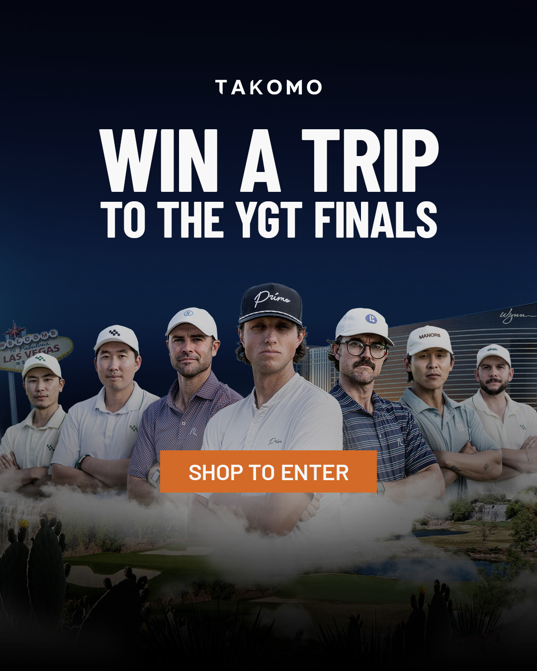 Takomo Golf Company Facebook ad: Bag Takomo and win a trip to the YGT final