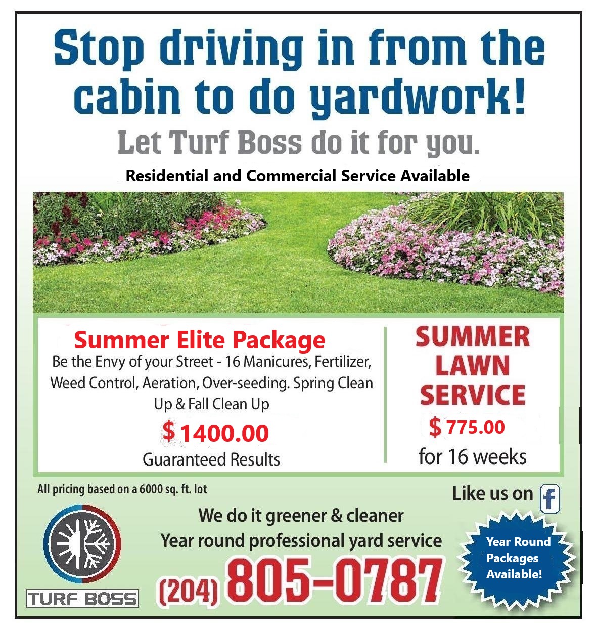 Turf Boss Landscaping Facebook ad: Property Maintenance