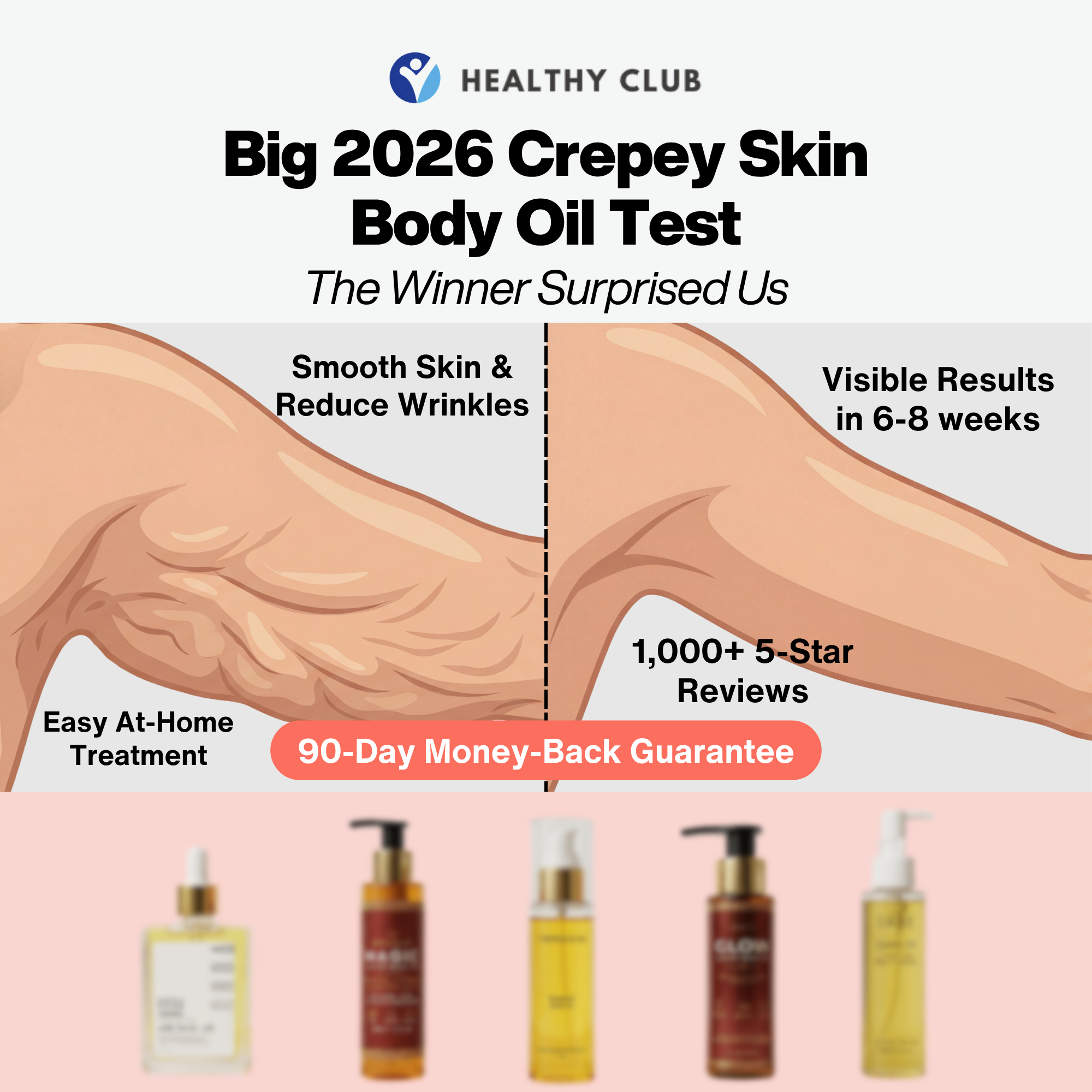 HealthyClub Facebook ad: Top 5 Body Oils for Crepey & Dry Skin of 2026