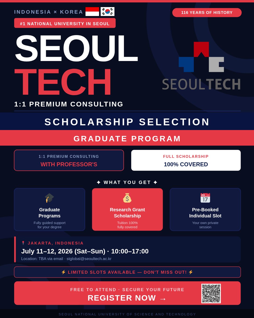 Seoultech globaladmission Facebook ad: Register Now