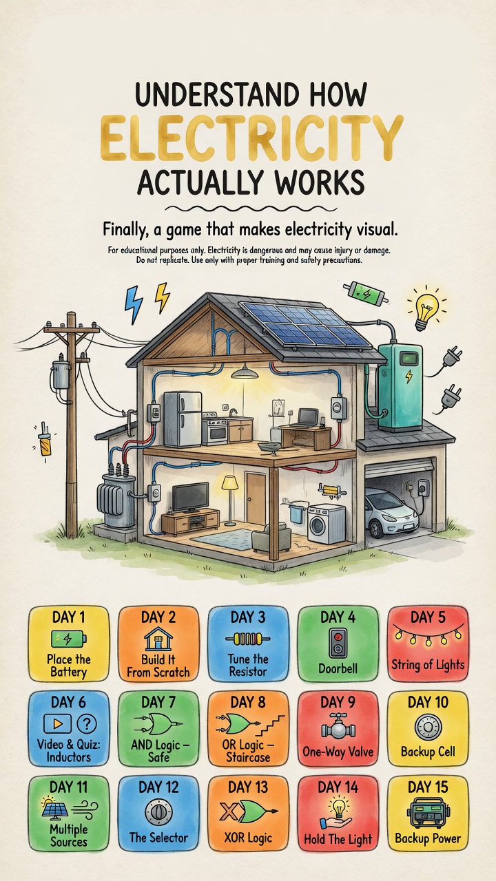 SmartyMe: Electricity Mindset Facebook ad: Replace scrolling with addictive Electricity lessons