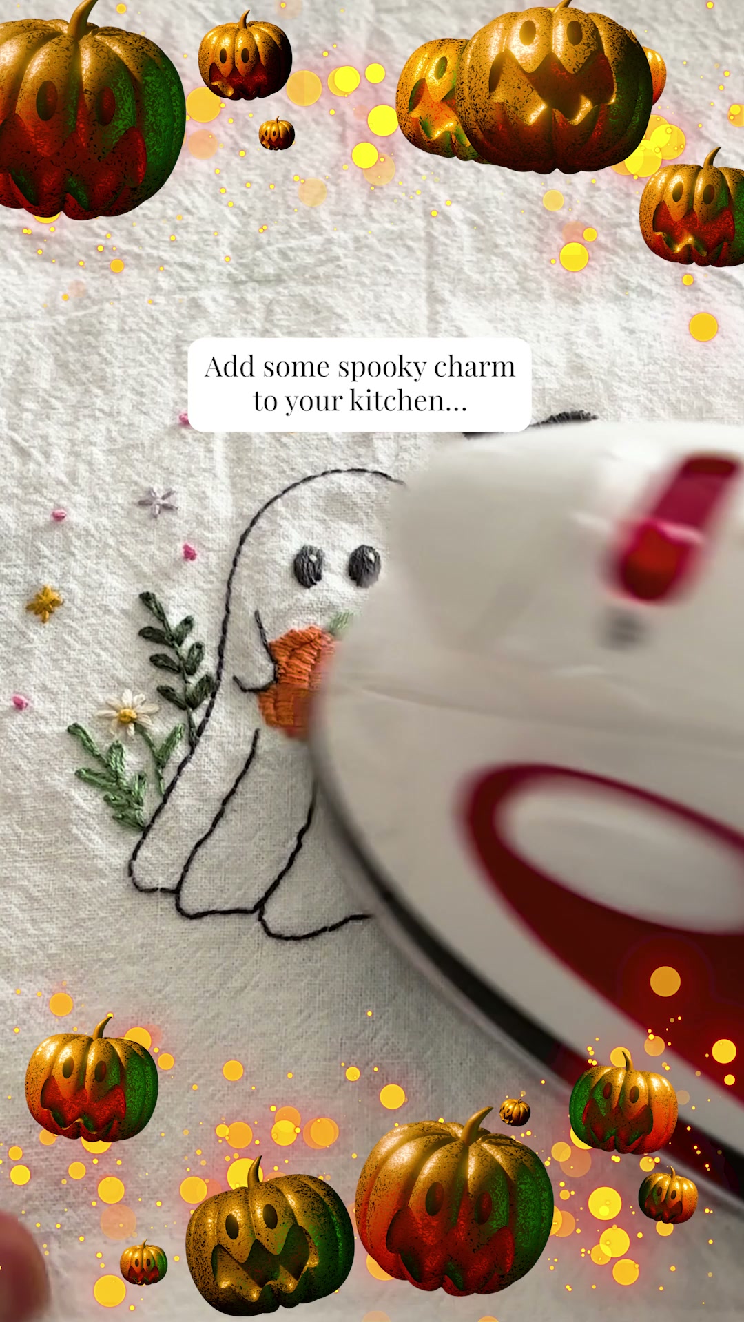Clever Poppy Facebook ad: Halloween Embroidery Kit for Beginners
