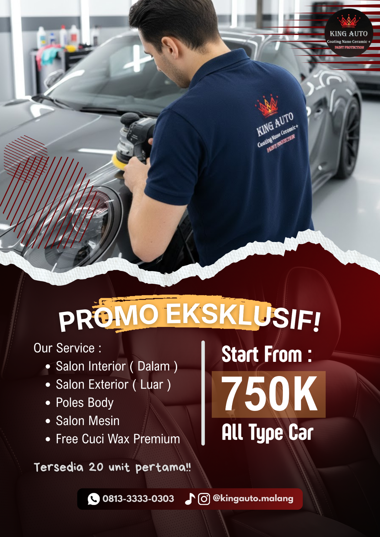 King Auto Detailing Facebook ad: BOOKING SEKARANG!
