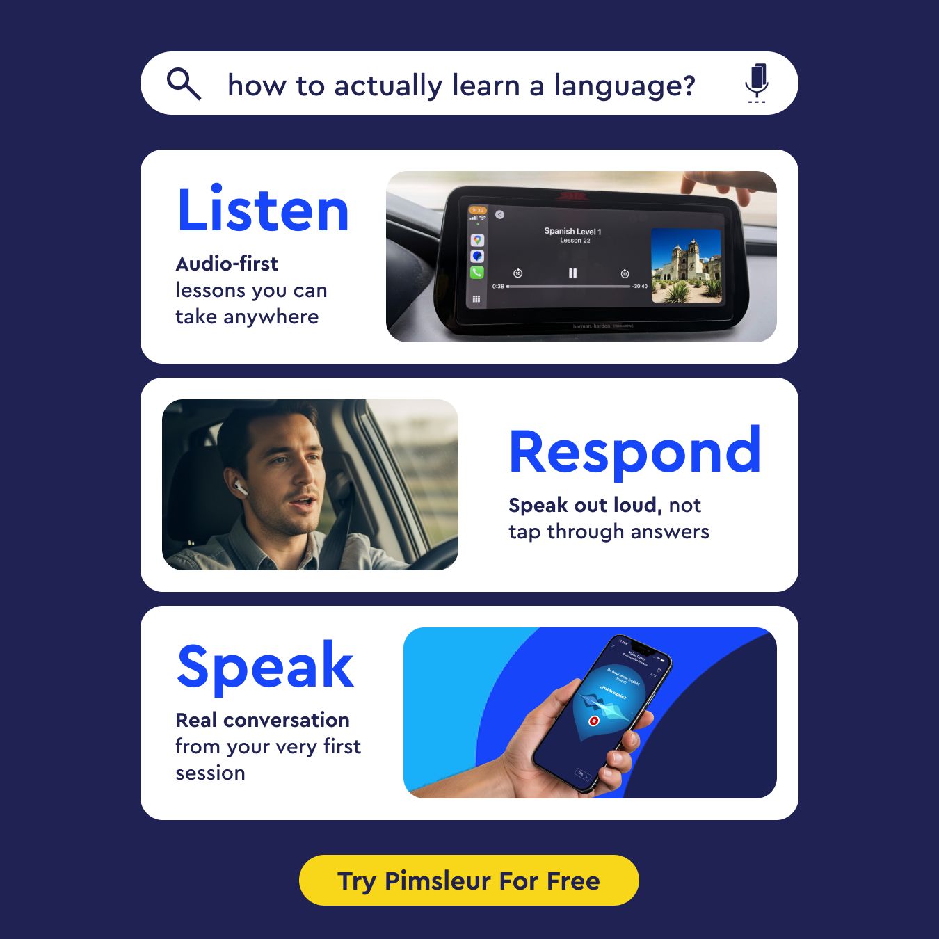 Pimsleur Language Programs Facebook ad