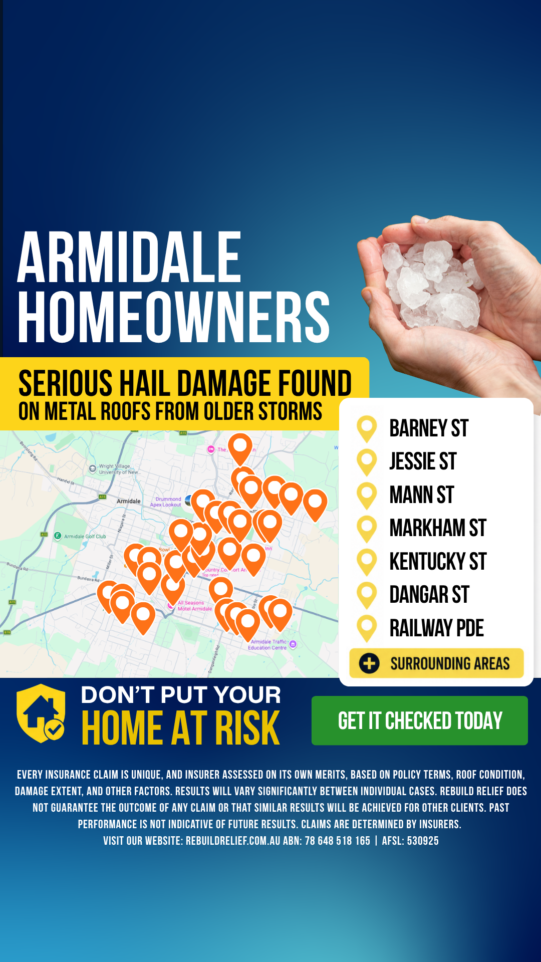 Rebuild Relief Facebook ad