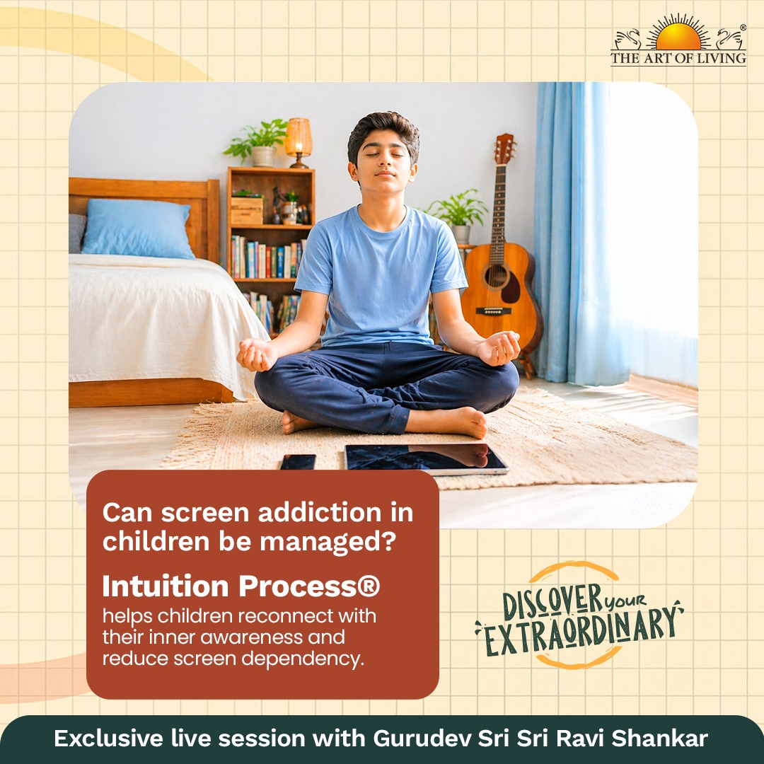 Intuition Process, Art of Living, Call Us, Summer Vacations Facebook ad: LIVE with Gurudev: A Rare Experience for Parents