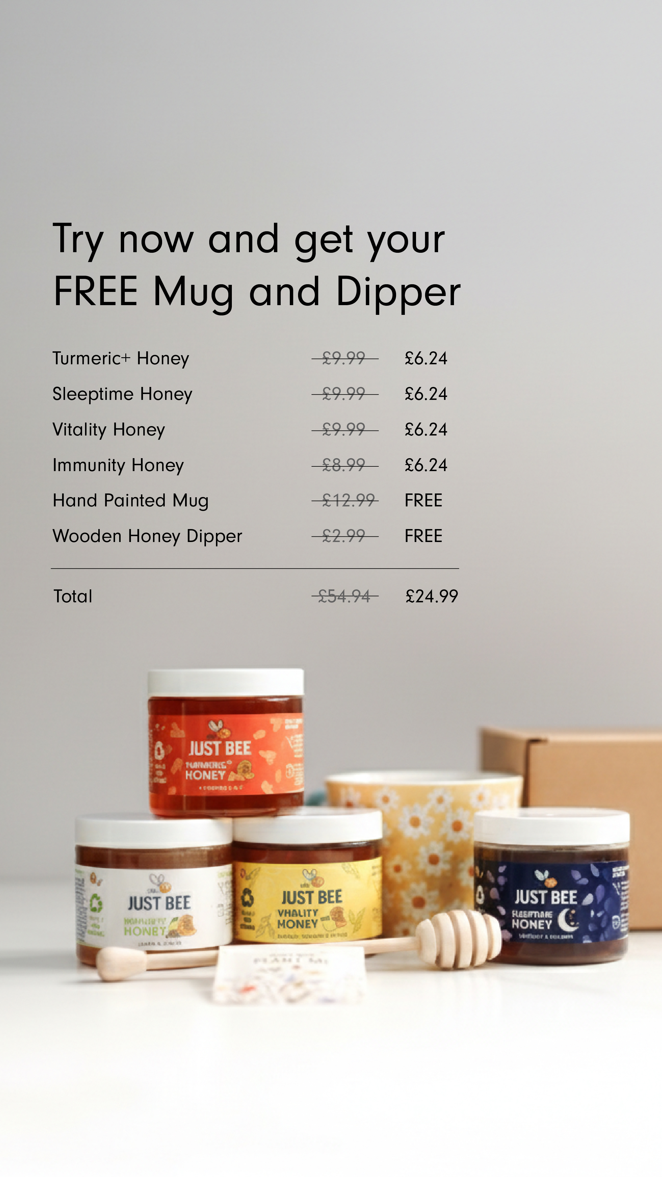 Just Bee Honey Facebook ad from Feb 18, 2026