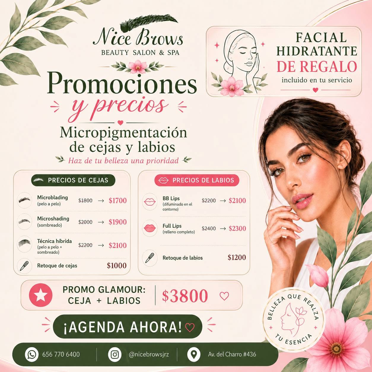 NICE BROWS Cd Juarez Facebook ad: ¡Luce hermosa todos los días sin esfuerzo!