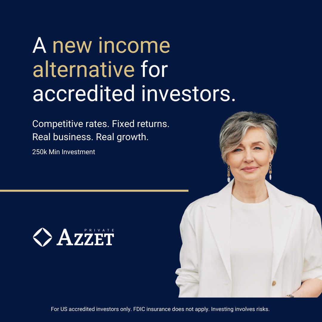 Azzet Private Facebook ad: Tired of Market Volatility Keeping You Up at Night?