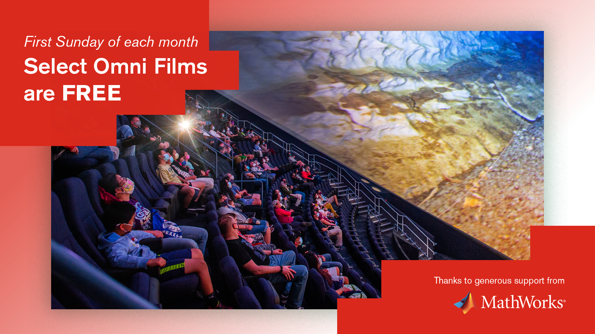 Museum of Science, Boston Facebook ad: Free Films Every First Sunday of the month at the Museum…