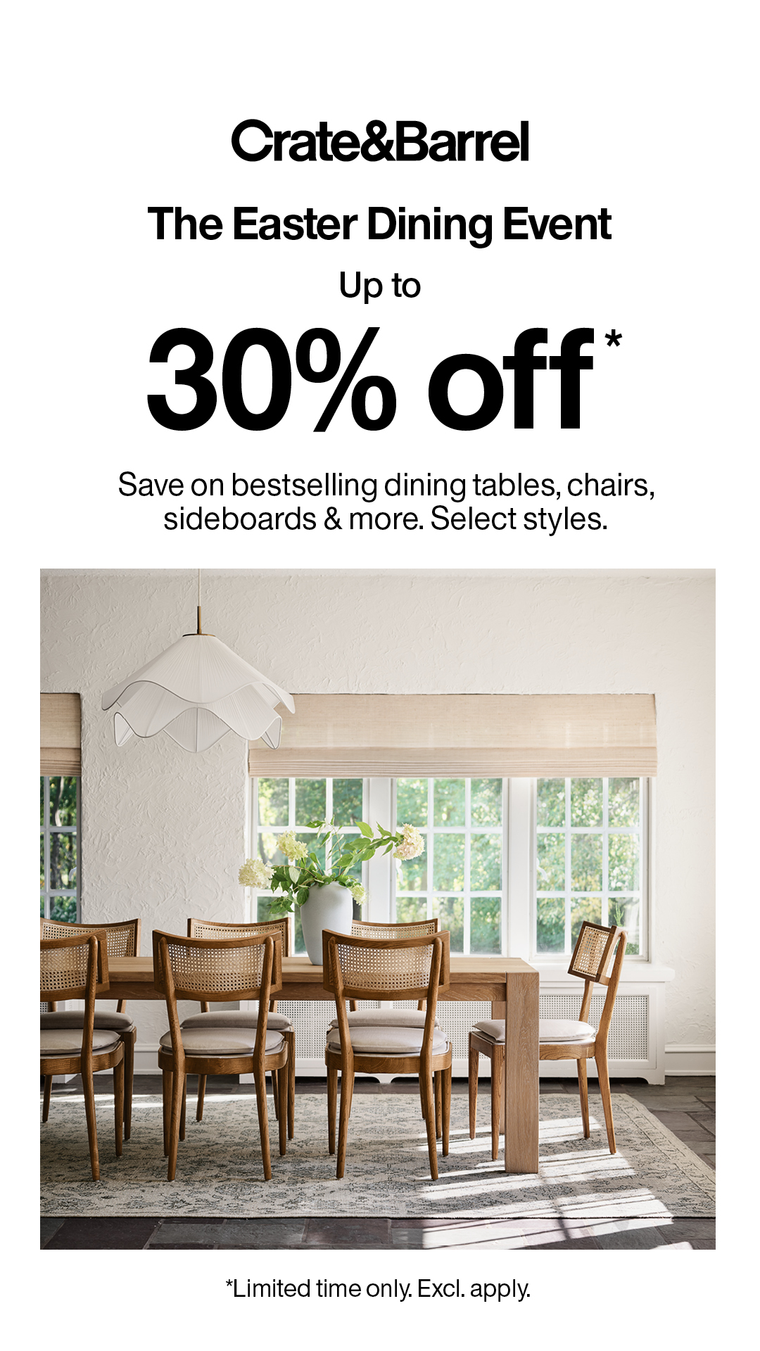 Crate and Barrel Canada Facebook ad from Mar 5, 2026