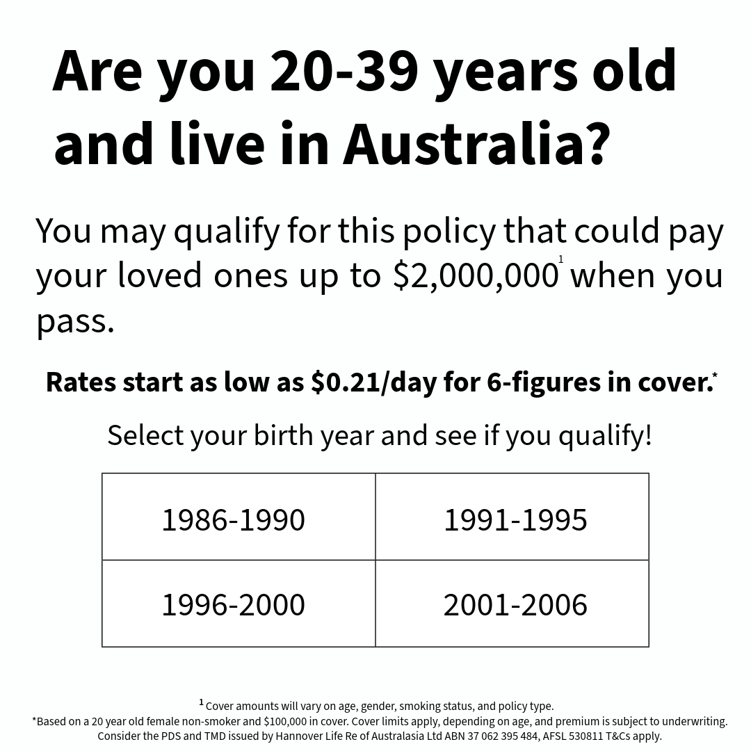 Saving Sidekick AU Facebook ad: Up to $2,000,000¹ in cover