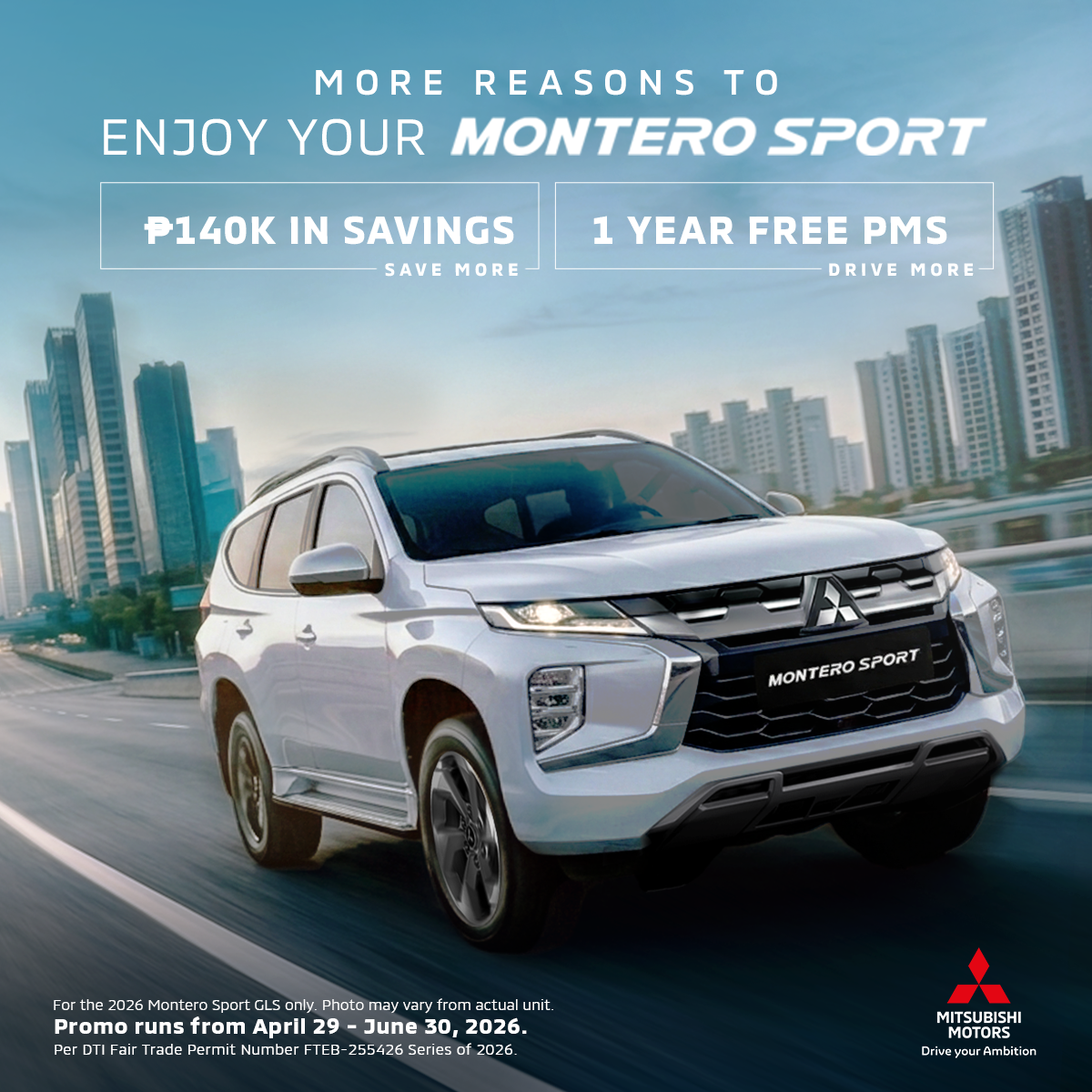 Mitsubishi Motors Philippines Facebook ad: Montero Sport 140k Cash Promo | Mitsubishi Motors…