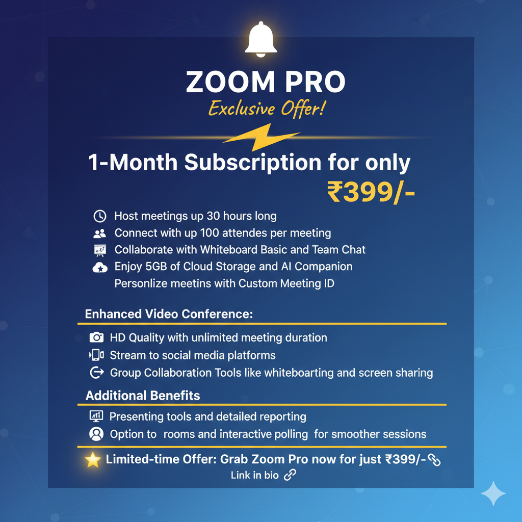 IamChhattisgarh.Com Facebook ad: Zoom Pro @ ₹399 | Limited-Time Flash Sale!