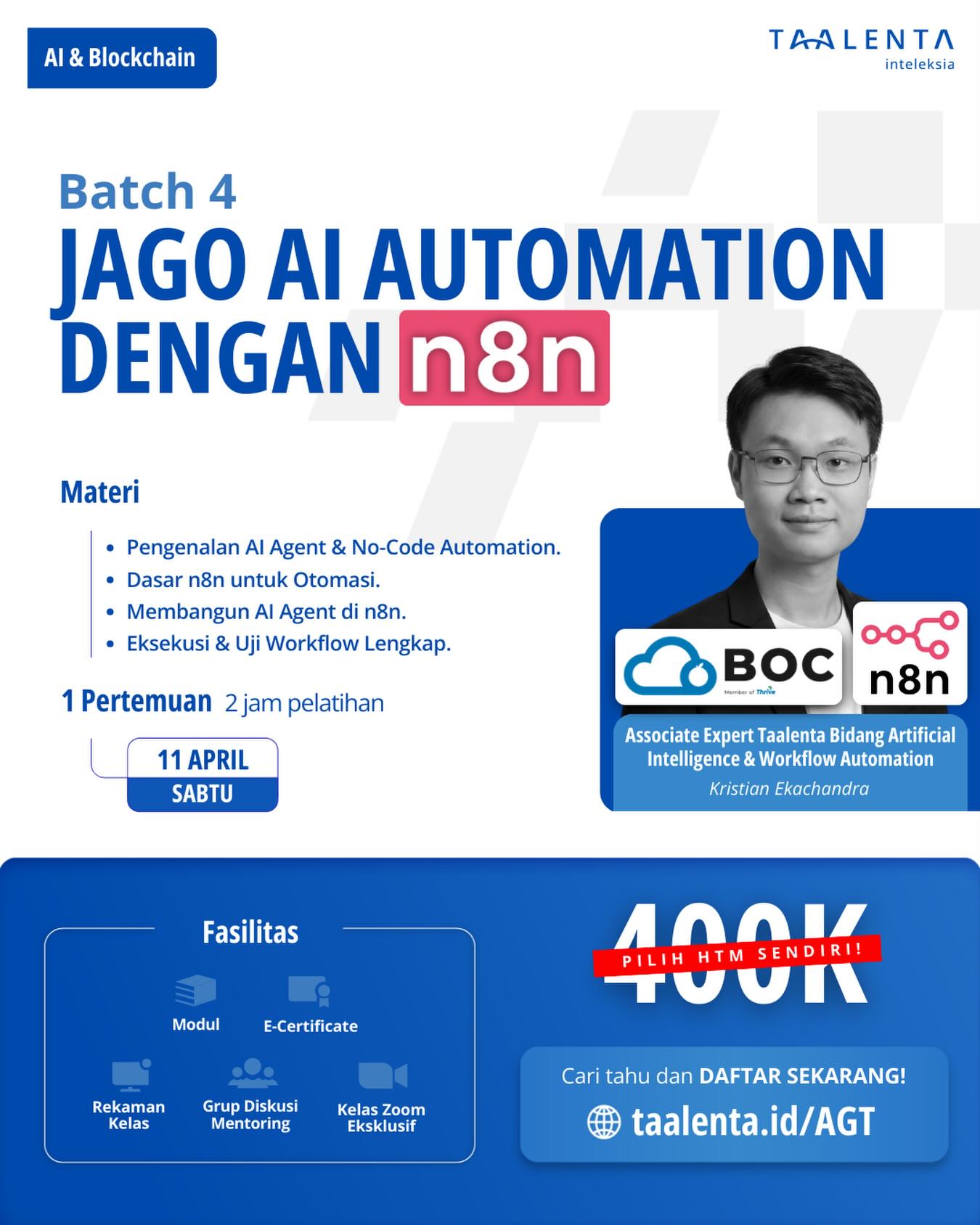 Taalenta.id Facebook ad: [AGT] N8N dan AI Integration untuk Membangun Smart…