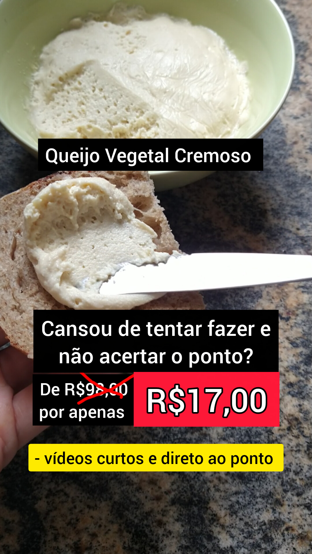Vegan Cheese Lover Facebook ad: Queijo Vegetal Cremoso