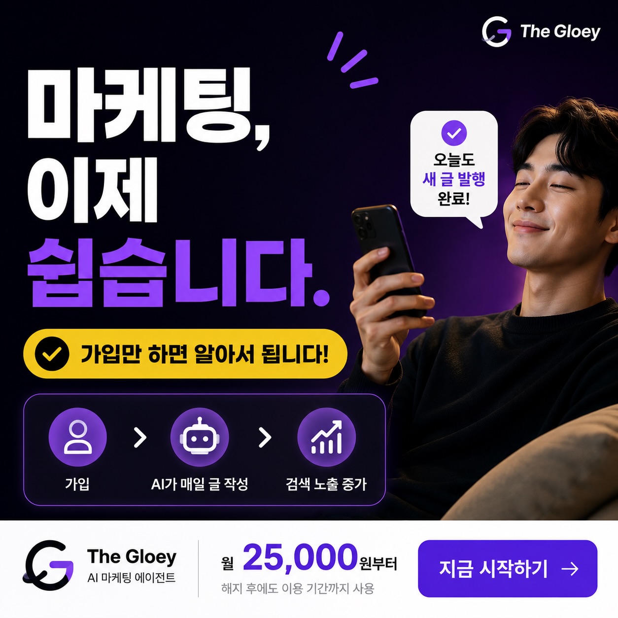 The Gloey Facebook ad: 마케팅, 이제 어렵지 않습니다.