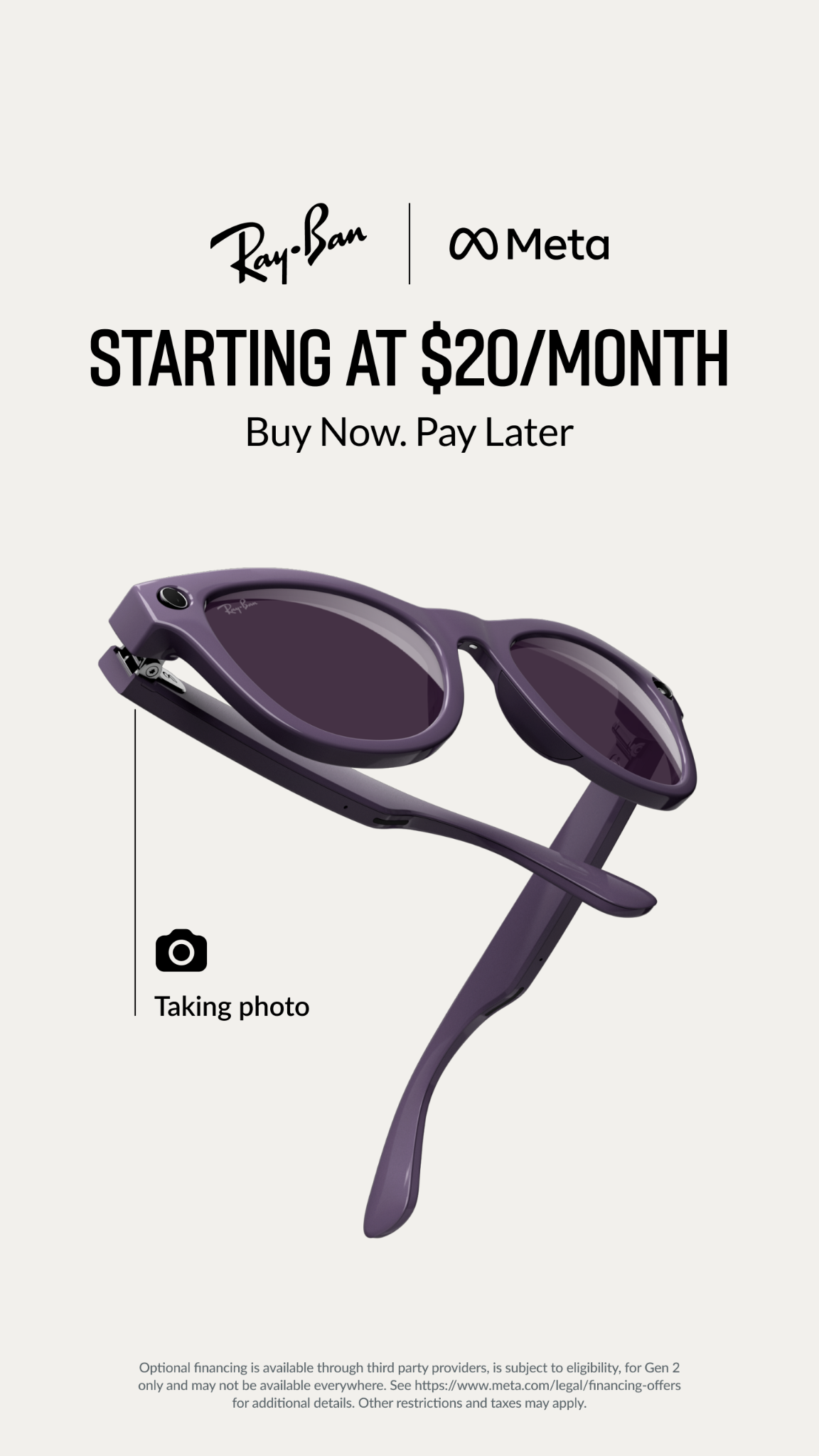 Ray-Ban Meta Facebook ad