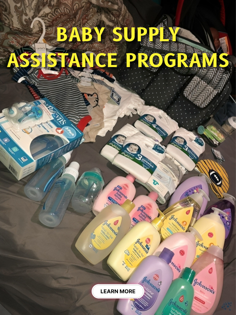 ThinkBits Facebook ad: Discover information about Baby Supply Assistance Programs.