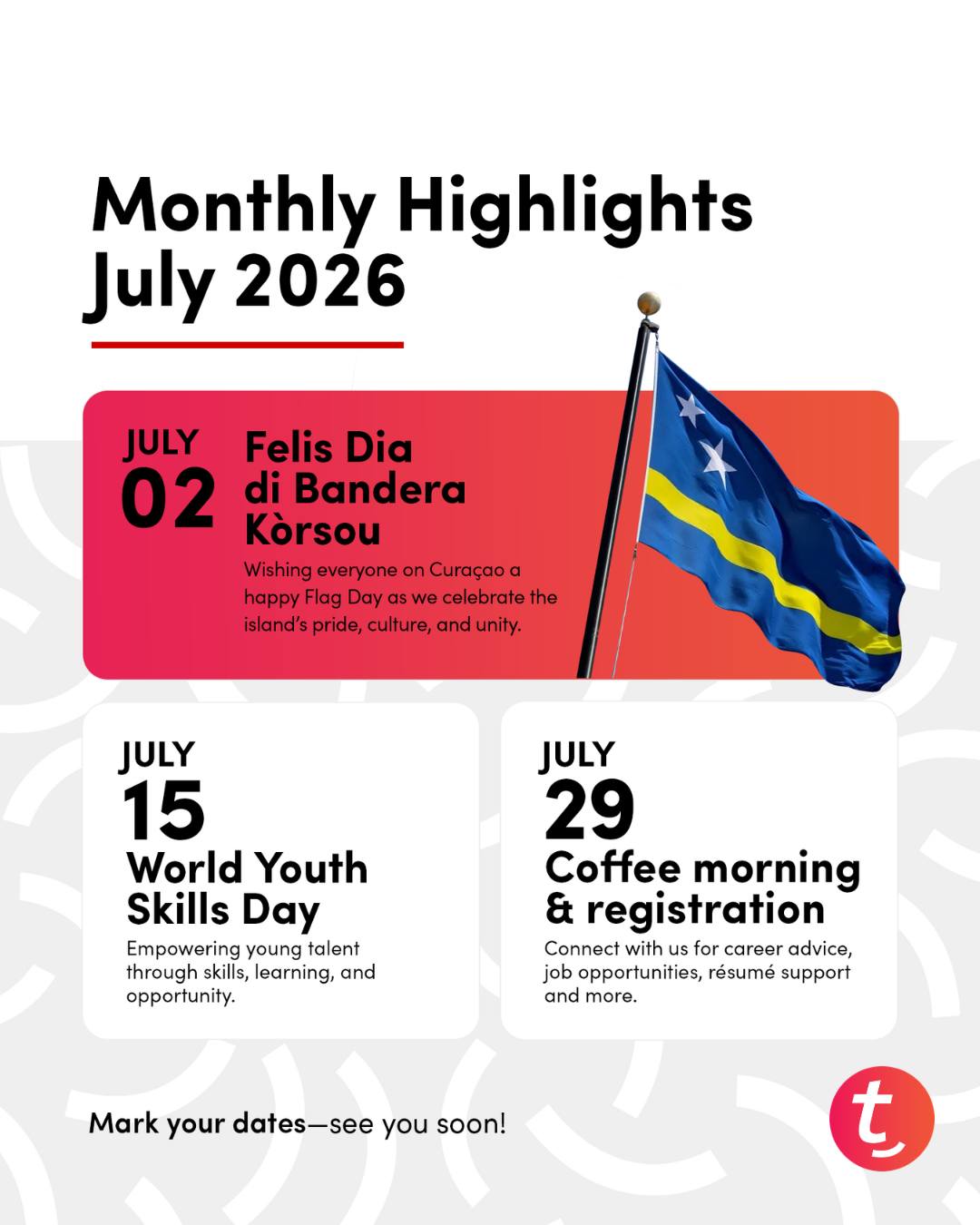 Tempo Bonaire Facebook ad: Hello, July!
