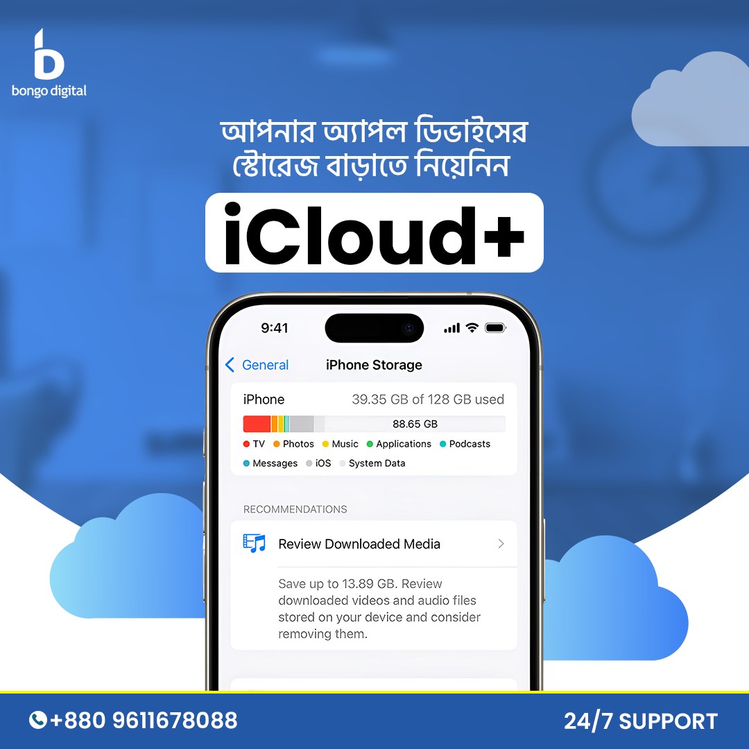 Bongo Digital Facebook ad: iPhone, iPad বা Mac-এর photos, videos ও গুরুত্বপূর্ণ…