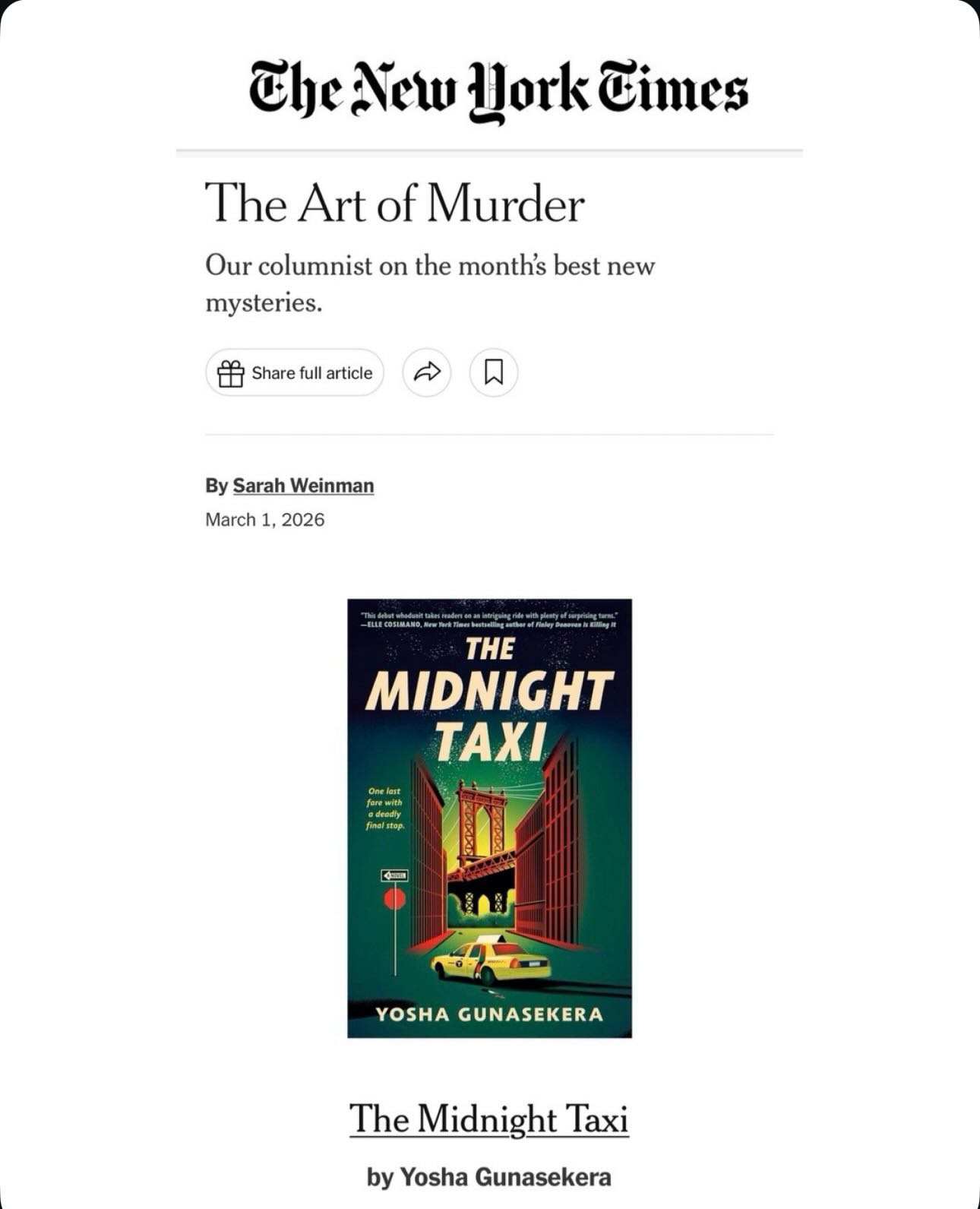 yosha.gunasekera Facebook ad: Thrilled and incredibly honored The Midnight Taxi is…