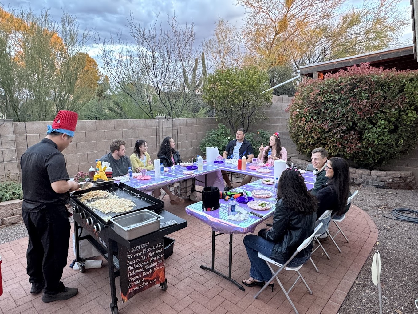Hibachi with Us Facebook ad: Bring the hibachi restaurant experience to your backyard!