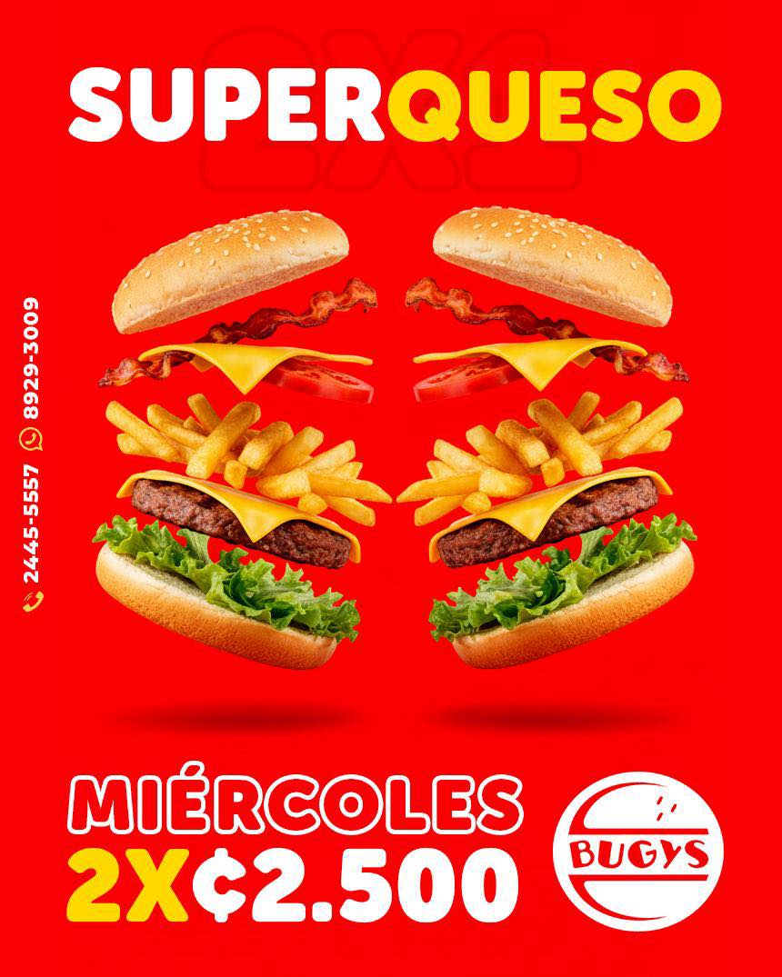 Bugys Comidas Rápidas Facebook ad: Miércoles de mi corazón!