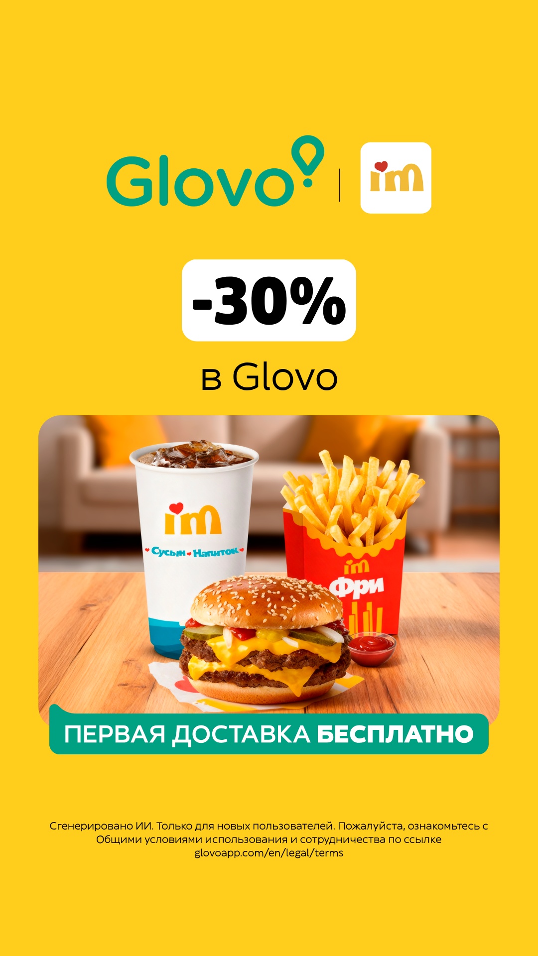Glovo Facebook ad: Заказать Glovo