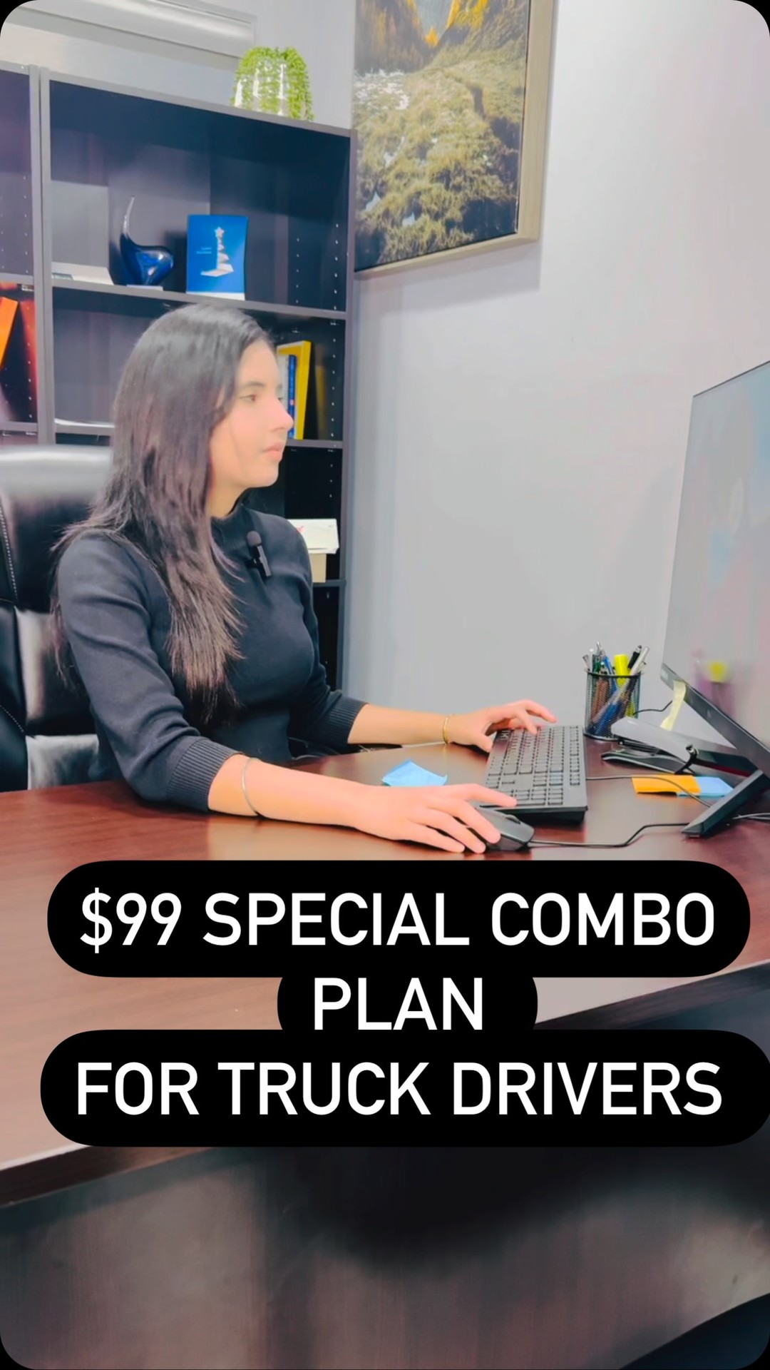__lovejotbajwa Facebook ad: $99 special Combo Plan for Truck Drivers.