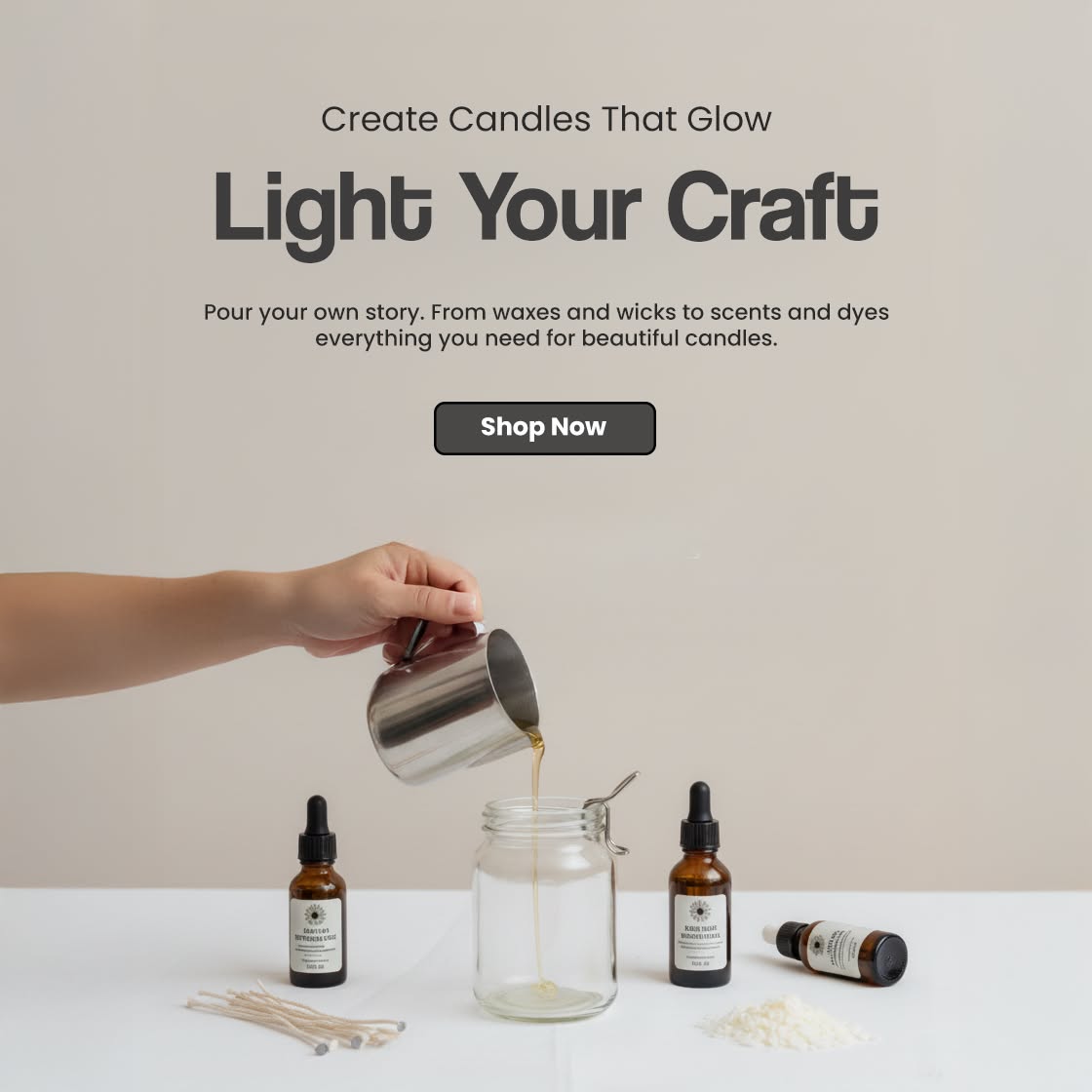 Refined Naturals Facebook ad: Ready to create your own candles?