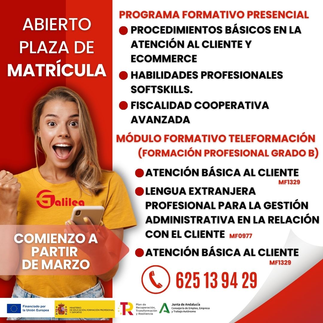 GALILEA CENTRO DE FORMACION Y EMPLEO Facebook ad from May 13, 2026