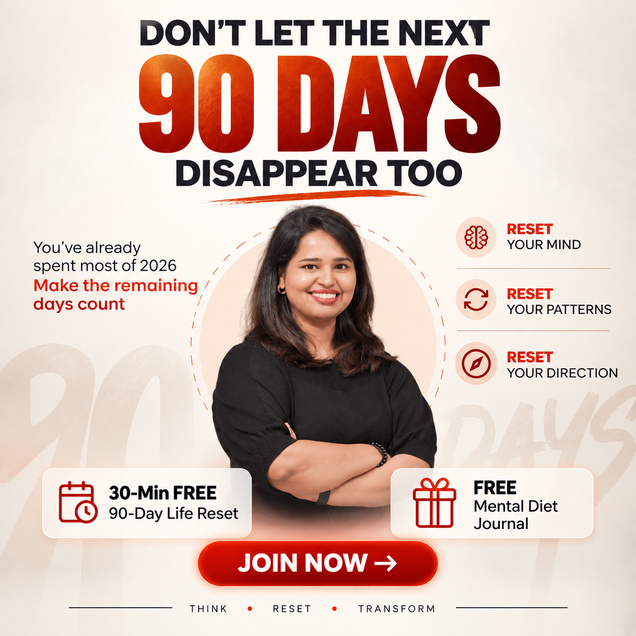Gayathri Shivaram Facebook ad: Start Your 90-Day Mental Reset Challenge