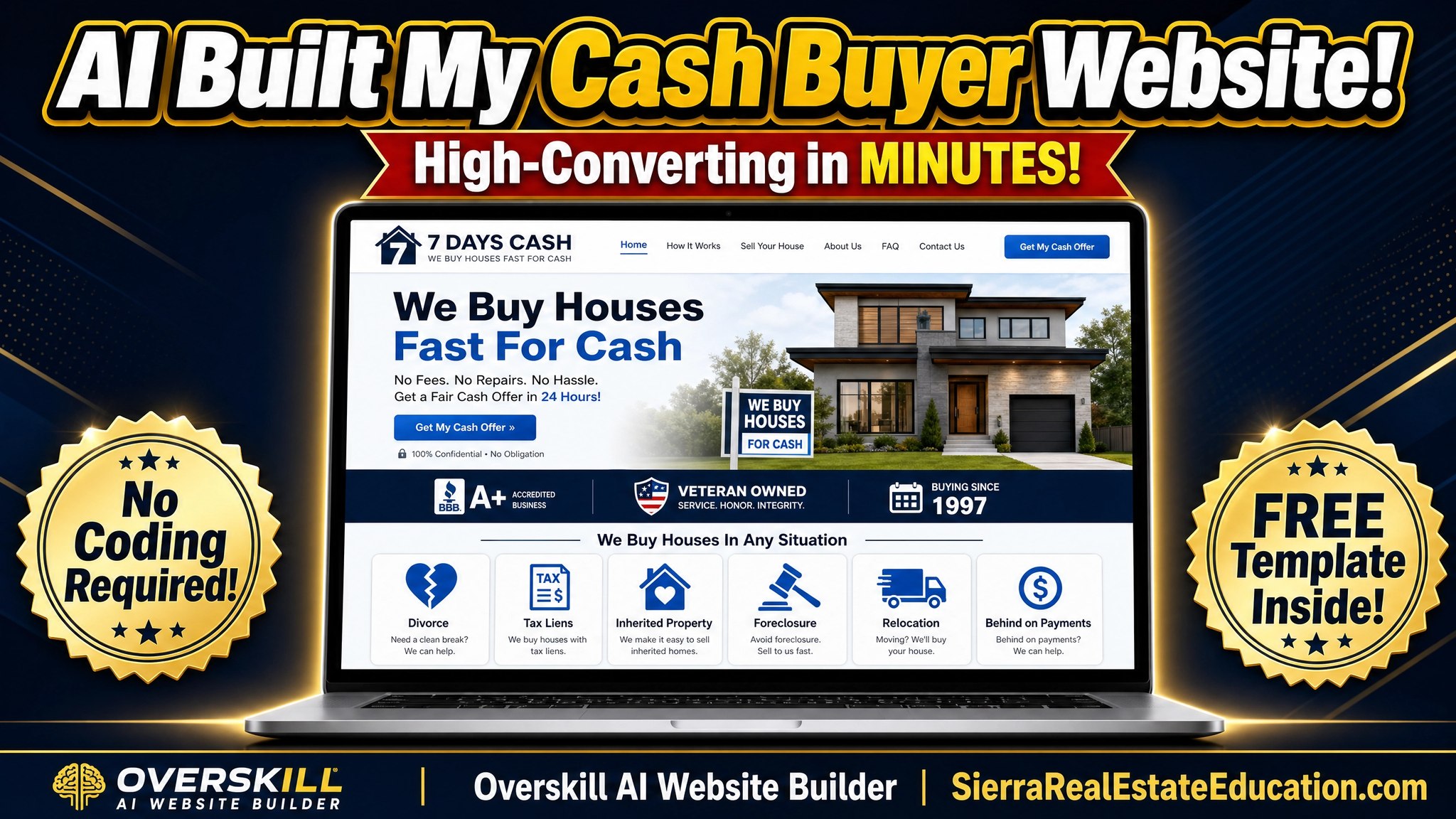 Sierra Real Estate Education Facebook ad: Is your We Buy Houses website actually converting…