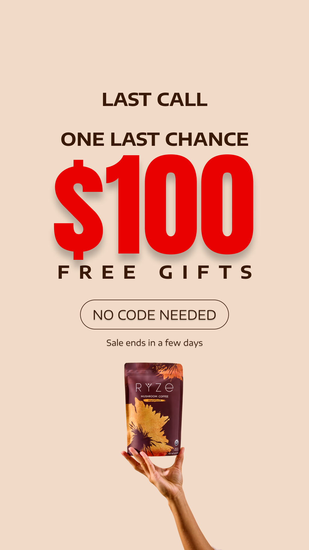 RYZE Superfoods Facebook ad