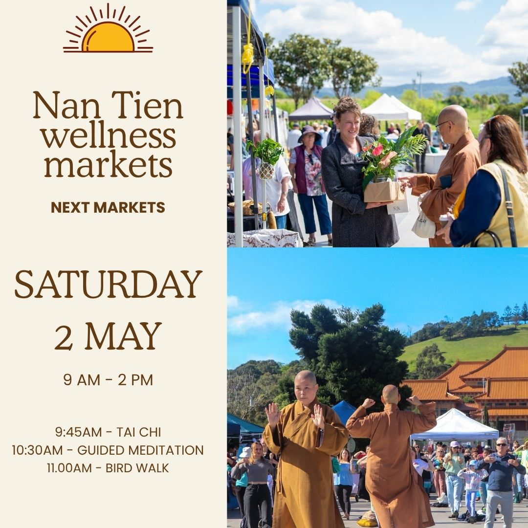 Nan Tien Market Facebook ad: Join us for Wollongong's only Monthly Wellness Market…
