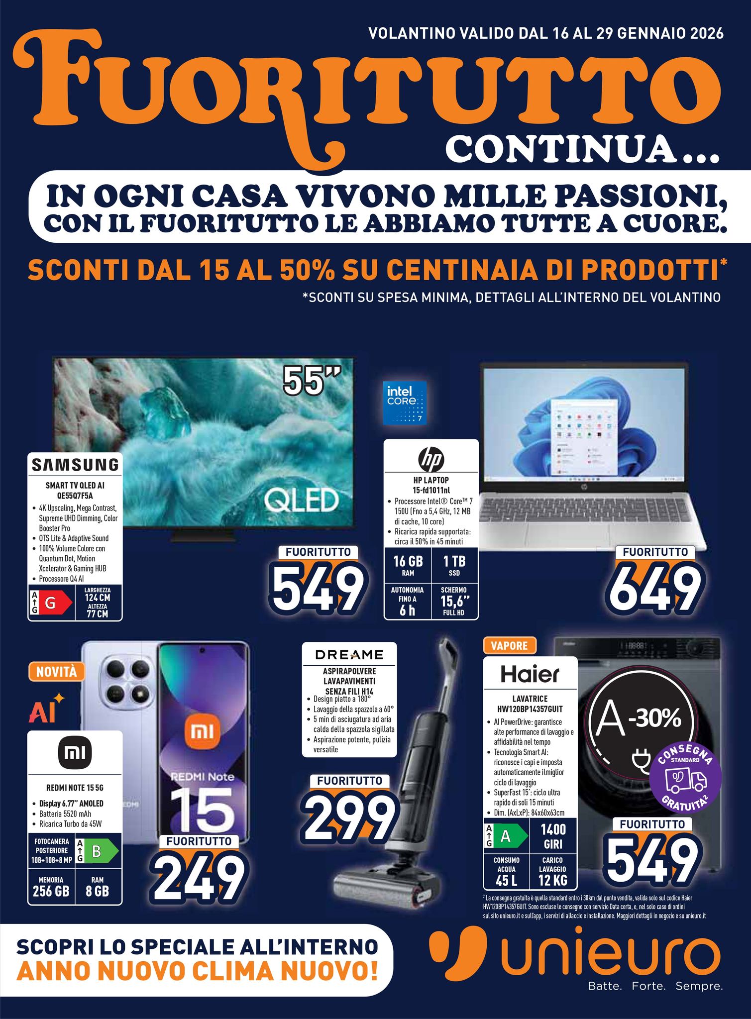 Unieuro Corigliano-Rossano Facebook ad: FUORITUTTO CONTINUAAA Dal 16 al 29 gennaio