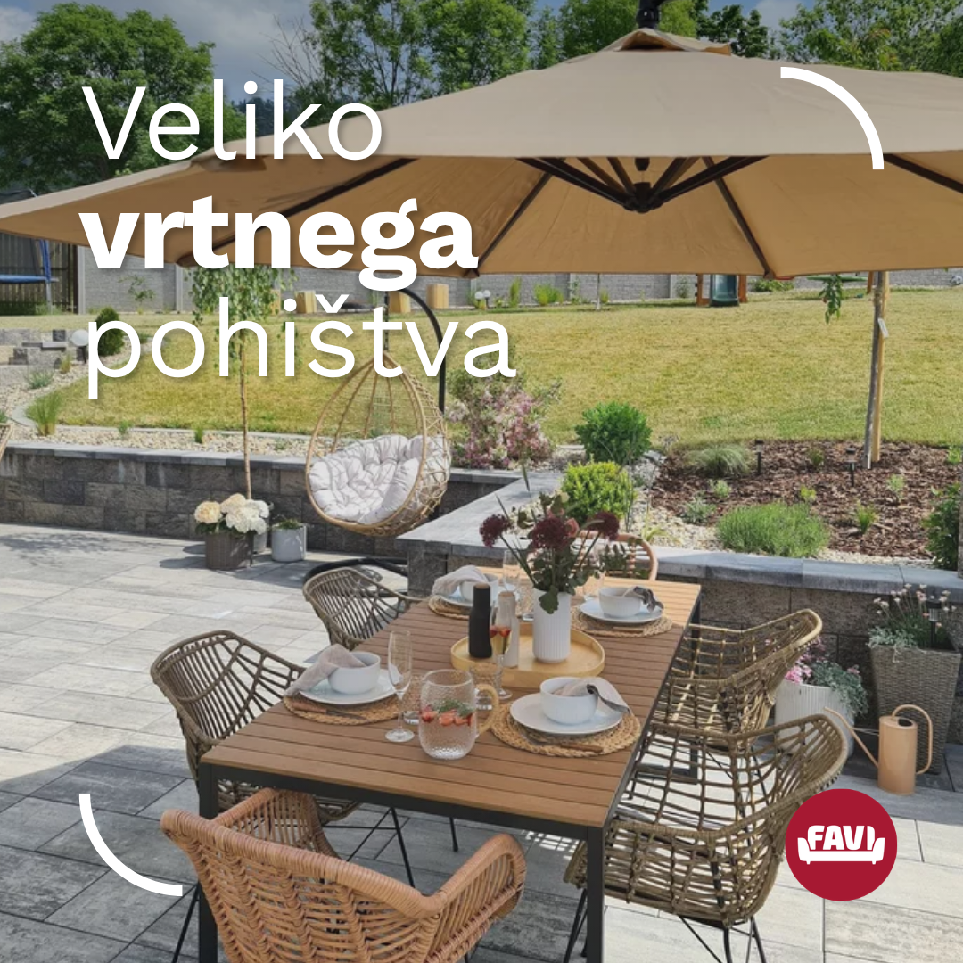 FAVI.si Facebook ad: Veliko vrtnega pohištva
