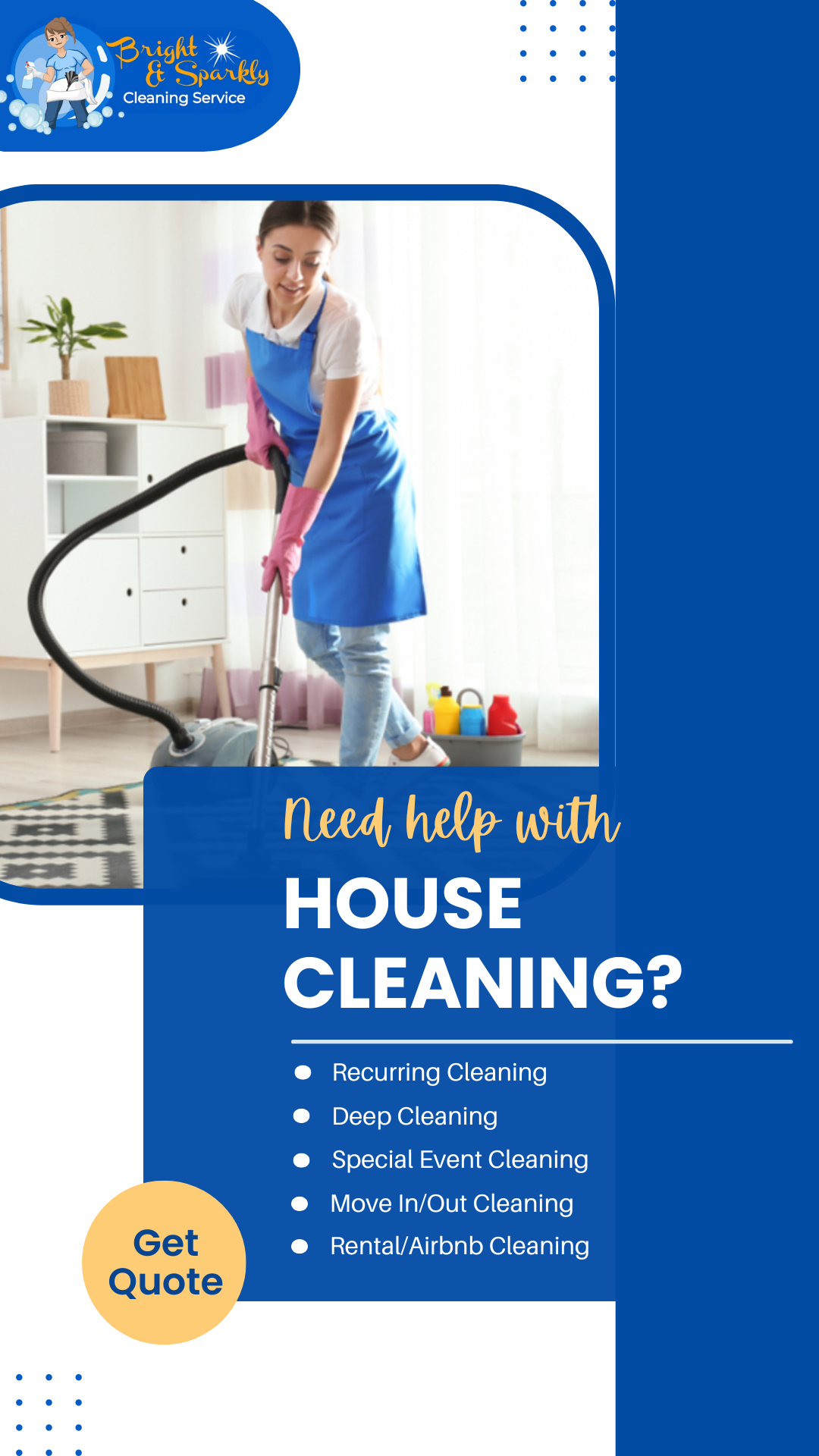 Bright & Sparkly Cleaning Service Facebook ad from Dec 16, 2025