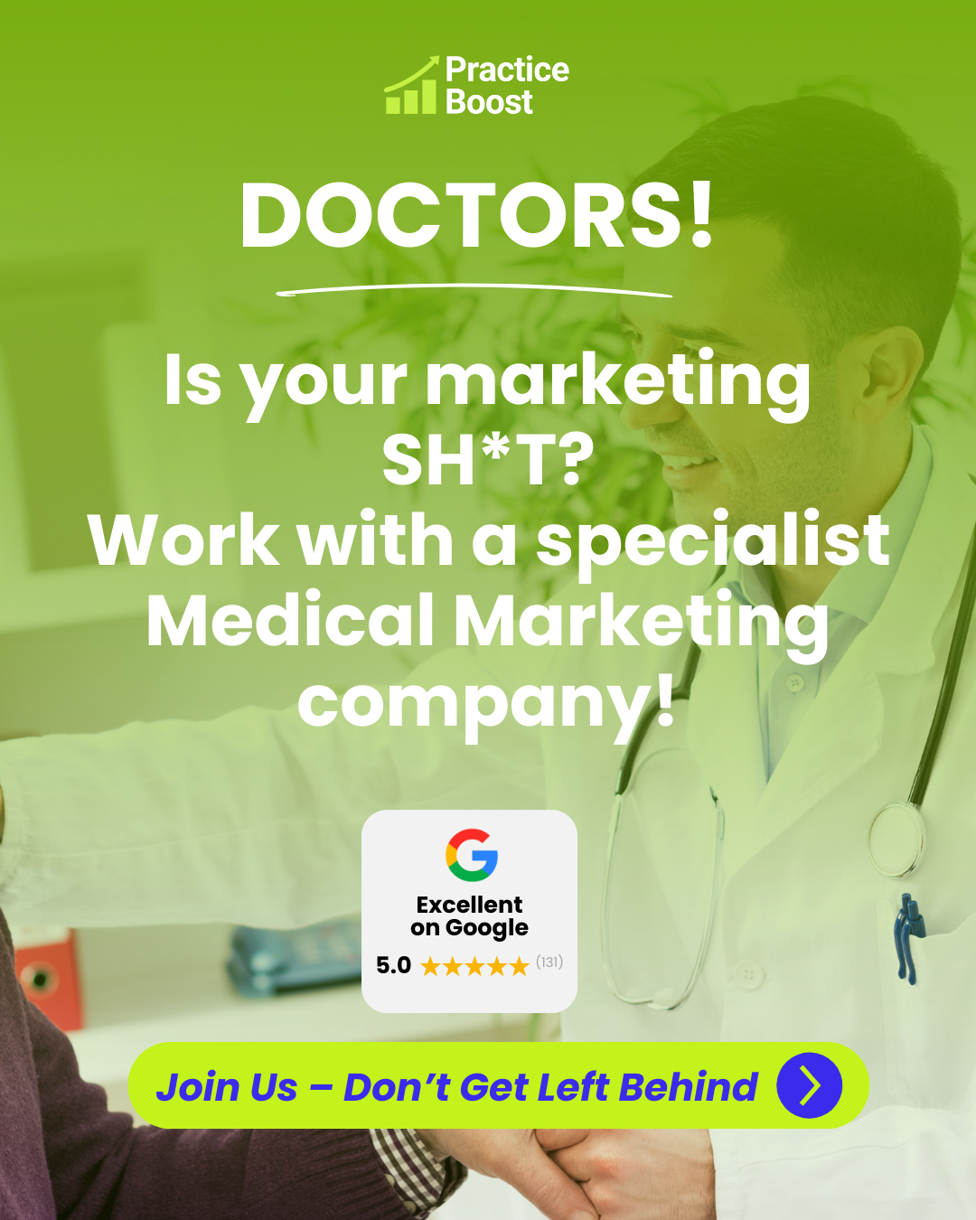 Practice Boost Facebook ad: More Patients with Practice Boost!