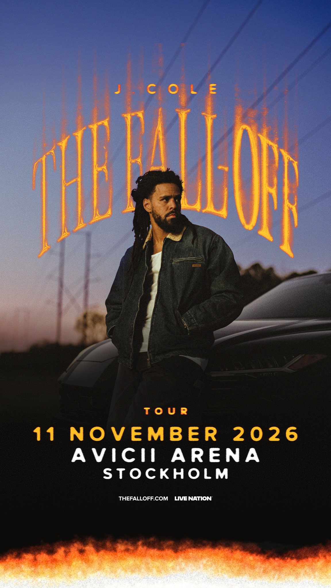 Live Nation Sweden Facebook ad: J. Cole | 11 november | Avicii Arena, Stockholm