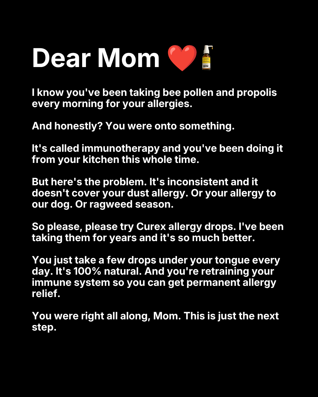 Curex Allergy Facebook ad