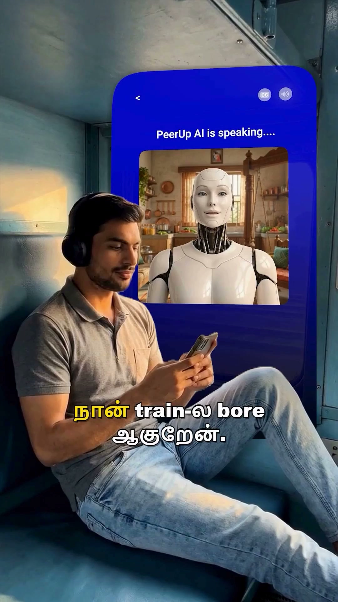 PeerUp - English Speaking App Facebook ad: Learn English with ₹3