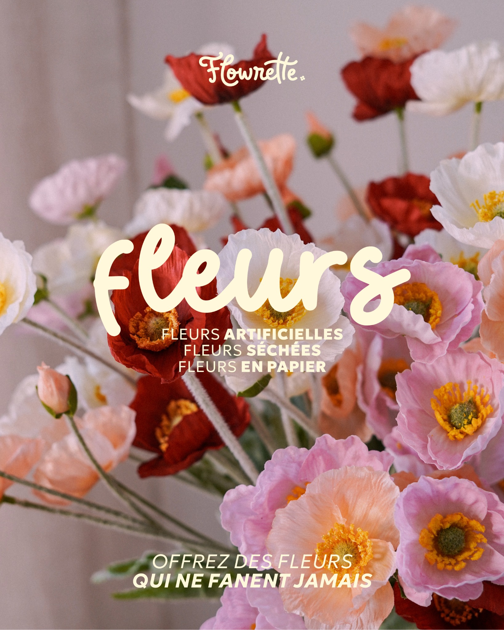 Flowrette.com Facebook ad: Le bouquet qui ne fane pas.