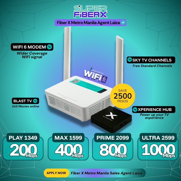 Fiber X Metro Manila Sales Agent Laiza Facebook ad: 𝗖𝗼𝗻𝘃𝗲𝗿𝗴𝗲 𝗙𝗮𝘀𝘁 𝗜𝗻𝘀𝘁𝗮𝗹𝗹𝗮𝘁𝗶𝗼𝗻…