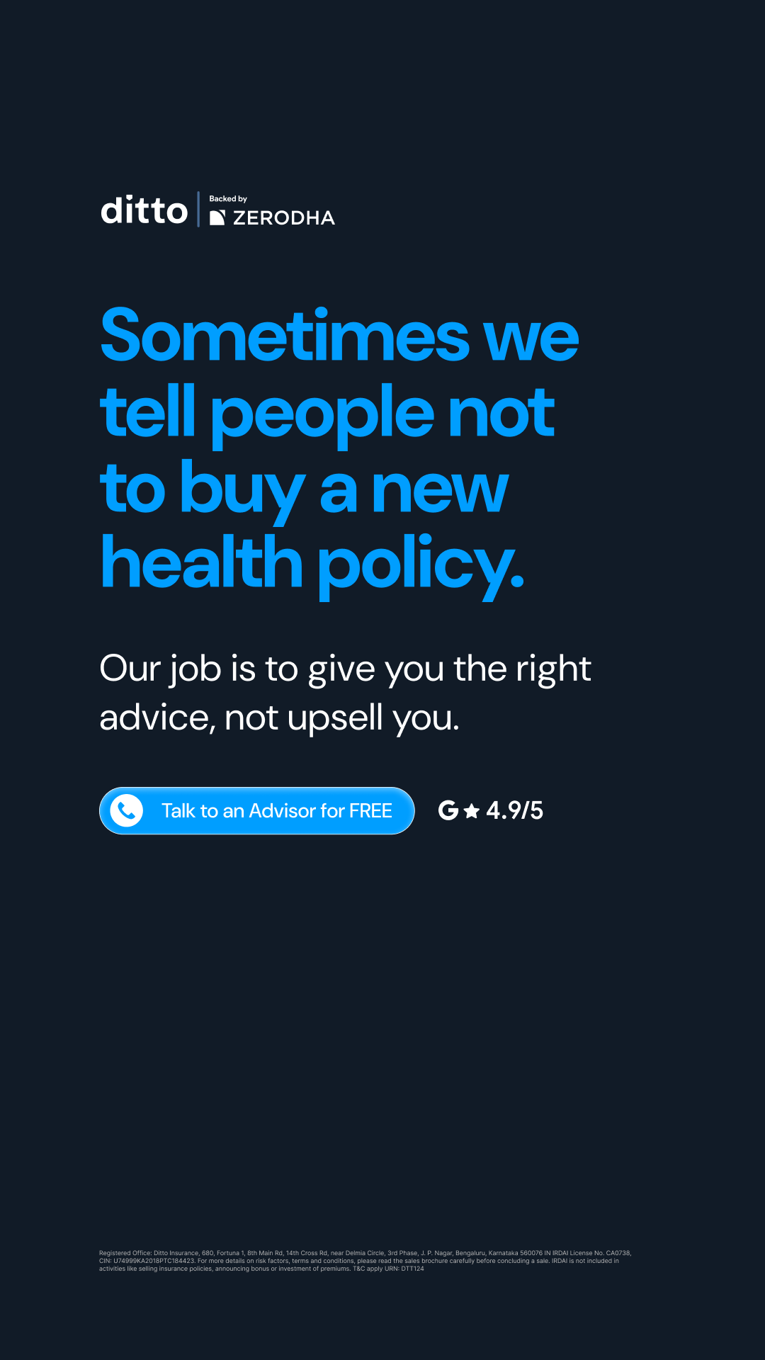 Ditto Insurance Facebook ad