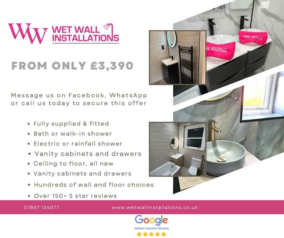 Wet Wall Installations Facebook ad from May 1, 2026