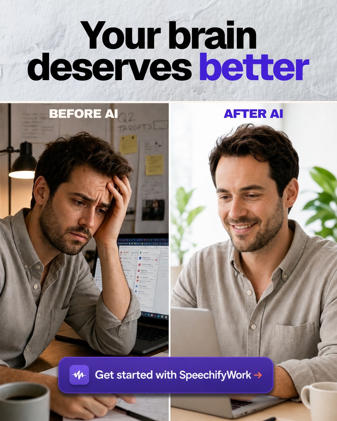 Speechify Work Facebook ad