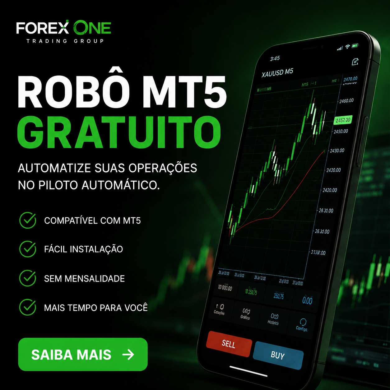 Forex One Facebook ad: Robô Forex Grátis MT5 - Download Expert Advisor Automático…
