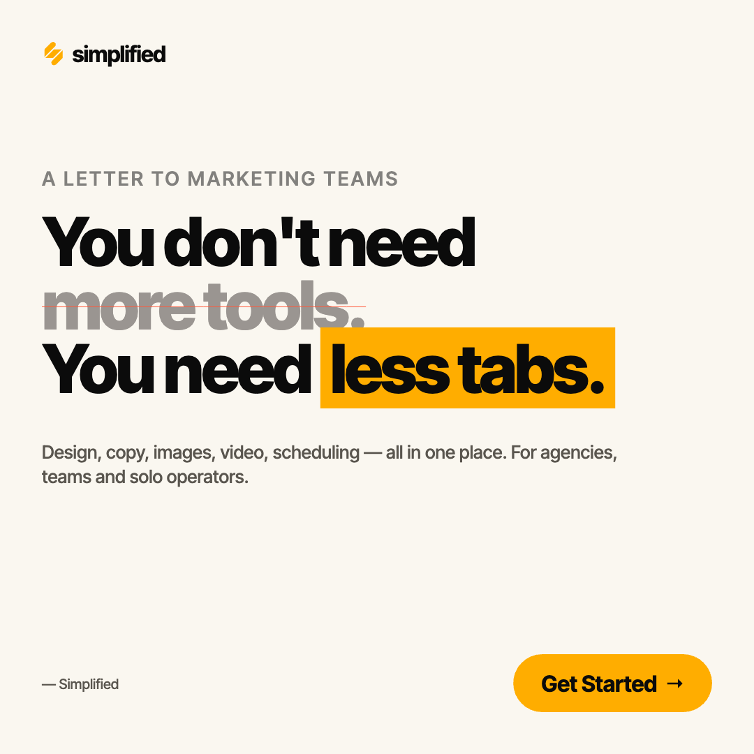 Simplified Facebook ad
